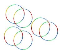 GSV Essentials Training Hula Hoop, Adjustable Hoop, Vibrant Colour, Easy To Assemble, Portable And Lightweight, Ideal For Exercise, Fun Activities, Multicolour (6PCS)