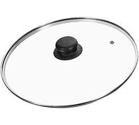 GSV Essentials Universal Tempered Glass Lid for Frying Pan, Pots, Wok, Saucepan, Transparent Glass Cast Iron Lid for Skillets, Toughened Glass Lid with Stainless Steel Rim, Dishwasher Safe (22 cm)