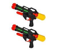 GSV Essentials Water Pistol Pump Toy Gun, Summer Beach Water Gun, Sturdy and Durable, Easy to Use, Outdoor Games, Fun for Kids, Black, (Pack of 2)