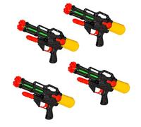 GSV Essentials Water Pistol Pump Toy Gun, Summer Beach Water Gun, Sturdy and Durable, Easy to Use, Outdoor Games, Fun for Kids, Black, (Pack of 4)