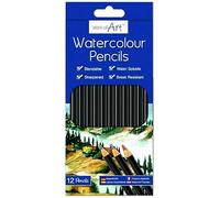 GSV Essentials Watercolour Artist Pencils Set, Blendable, Striking Colours, Water Soluble, Sharpened, Break Resistant, Ideal Use For Sketching, Shading, And Drawing, 12pcs