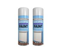 GSV Essentials White Radiator Spray Paint, Quick Dry Brilliant White Enamel Coating Aerosol Paint, Non-Yellowing Smooth Finish, Heat Resistant Paint for Radiators, Pipes & Heaters,400ml (2 Pcs)