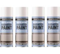 GSV Essentials White Radiator Spray Paint, Quick Dry Brilliant White Enamel Coating Aerosol Paint, Non-Yellowing Smooth Finish, Heat Resistant Paint for Radiators, Pipes & Heaters,400ml (4 Pcs)