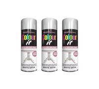 GSV Essentials White Satin Spray Paint, Smooth Finish Multipurpose Paint for Wood, Metal, Plastic, Brick, DIY Projects, Indoor and Outdoor Use, 250ML (3 PCS)