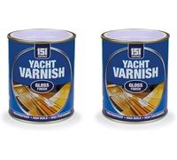 GSV Essentials Yacht Varnish Gloss Finish Tin, Excellent Resistance Against Rain and UV Rays, Long-Lasting and Strength, Easy Application, Versatility, Wide Range of Indoor and Outdoor, 300ml (2 Pcs)