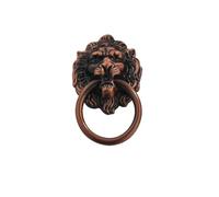 GsvUbd 4-1PC Lion Head Knob Antique Bronze Ring Handle Vintage Alloy Pull Decorative Hardware Door Cabinet Drawer (Red,4PCS)