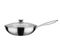 GSW Asia 868402 Wok Pan with Glass Lid Diameter 32 cm