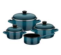 GSW Blue Shadow 190107 Cooking Pot Set Steel Enamel 7 Pieces
