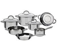 GSW Stahlwaren GmbH Stainless Steel Cookware Set, Silver/Clear, 10-Piece