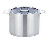 GSW Stahlwaren GmbH Stock Pot with Glass Lid, Silver/Clear, 26 x 19.8 cm, 10 Litre