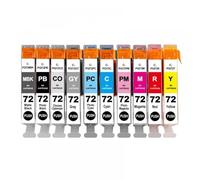 GSwReJ 10 Pack Yongairuink Ink Cartridge Replacement Compatible With PGI72 PGI 72 PBK MBK C M For 10 10S Printer Models