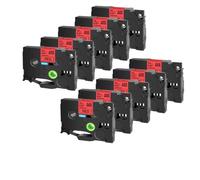 GSwReJ 10PK TZ White 231 Label Tape Compatible With Printer Supplies For TZE 231 Ribbon 12mm 24mm 631 431 335 Lael For Part Number TZE 231(Black on Red)