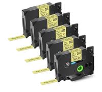 GSwReJ 12mm X 8M 5PK Laminated Black On Label Tape Compatible With TZE 831 For Printers Like PTD410 PTD610 PTE300 PTD460BT