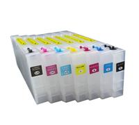 GSwReJ 300ML 7 Pack Refillable Ink Cartridges For Compatible Large Format Printers With Chip Resetter(Cartridge)