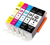 GSwReJ 5 Pack Compatible Ink Cartridges For 980xxl 981xxl For TS6290 TS8190 TS8195 TS8290 TS9590 Printers(2BK 1C 1Y 1M)