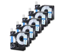 GSwReJ 5Pcs Compatible Standard Labels Ribbon 12mm X 7M D1 Tapes Blue On Clear For LabelManager 100 120P 150 450D Works With A45011