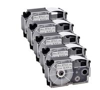 GSwReJ 5PK Standard Labels Black On Metallic Compatible With AR-24SR 24mm Ribbon Works With CWL300 KL-7000 KL-8100 KL-430 Label Printers