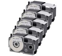 GSwReJ 5PK Standard Labels Black On White 24mm X 8m Compatible With AR-24WE CWL300 KL-7000 KL-8100 KL-430 Label Printers