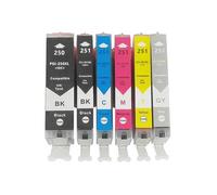 GSwReJ 6PCS Compatible Ink Cartridges For Printers PGI250 CLI251 For MG5420 MG5422 MG5520 MG6320 MG6420 MG7120(1Set 6PCS)