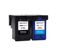 GSwReJ Aecteach Compatible 27XL 28XL Ink Cartridge Set For Deskjet Printers Models 3320 3325 3420 3535 3550 3650 3744(1BK1C)