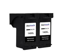 GSwReJ Aecteach Compatible Ink Cartridge Replacement For 140 141 For Photosmart Printers C4283 C4583 C4483 C5283 D5363 D4263(140XL Black x 2)