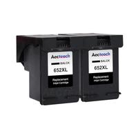 GSwReJ Aecteach Compatible Replacement Ink Cartridge For 652 652XL For Deskjet Printers 1115 1118 2135 2136 2138 3635 3636 3638 3838(2Black)