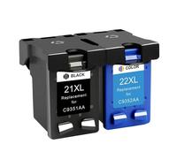 GSwReJ ALIZEO 21 Ink Cartridge Compatible With 21XL 21 22 XL For Deskjet F2180 F2200 F2280 F4180 F300 F380 D2300 Printers(2 Pcs)