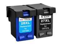 GSwReJ Compatible 27XL 28XL Ink Cartridge Replacement For Deskjet Printers 3320 3325 3420 3535 3550 3650 3744(1Pk Black 1Pk Color)