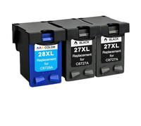 GSwReJ Compatible 27XL 28XL Ink Cartridge Replacement For Deskjet Printers 3320 3325 3420 3535 3550 3650 3744(2Pk Black 1Pk Color)
