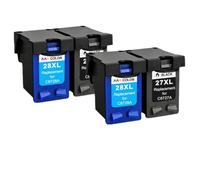 GSwReJ Compatible 27XL 28XL Ink Cartridge Replacement For Deskjet Printers 3320 3325 3420 3535 3550 3650 3744(2Pk Black 2Pk Color)