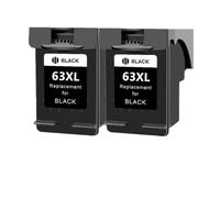 GSwReJ Compatible 63XL Ink Cartridge Replacement For Deskjet 1110 2130 2131 2132 3630 4250 5220 5230 5232 5252(2Pack bk)