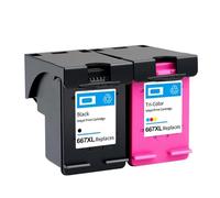 GSwReJ Compatible 667XL Ink Cartridge For 667 1275 2374 2375 2376 2775 2776 Printers(1SET)
