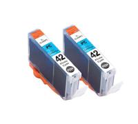 GSwReJ Compatible 8Color CLI-42 CLI42 Color Inkjet Ink Cartridge With Chip For Pro-100 Pro-100S 100S Printer(2PCS C-42 PC)