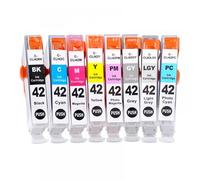 GSwReJ Compatible 8Color CLI-42 CLI42 Color Inkjet Ink Cartridge With Chip For Pro-100 Pro-100S 100S Printer(1Set 8Color)