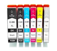 GSwReJ Compatible BCI-380 BCI-381 Ink Cartridge For PIXUS TR9530 TR703a TS7430 TR8630a Printers(1set 6pcs)
