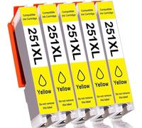 GSwReJ Compatible CLI-251XL Yellow Ink Cartridge Replacement 5-Pack For Various Printers Including MX922 IP7220 MG5520 MG5420 IX6820 IP8720
