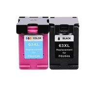 GSwReJ Compatible Ink Cartridge 63XL For Deskjet Printers Models 1110 2130 2131 2132 3630 4250 5220 5230 5232 5252(1 Black 1 Color)