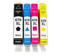 GSwReJ Compatible Ink Cartridge 670 670XL For Use With 670 3525 4615 4620 4625 5525 6520 6525 6526 CZ117AL(1SET(4PC))