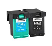 GSwReJ Compatible Ink Cartridge For 131 135 Works With Photosmart Printers Models 2573 2575v 2575xi 2613 8150 8753 C3183(2Black2Color)