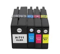 GSwReJ Compatible Ink Cartridge For CZ130A CZ131A CZ132A CZ133A Replacement For 711 711XL 711 T120 T520 Printers(CMYK ONE SET)