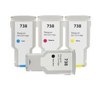 GSwReJ Compatible Ink Cartridge For DesignJet T950 T850 Printers Ink 738 676M6A 676M7A 676M8A 498N8A Color Inkjet(300ML - MBK C M Y)