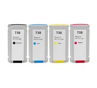 GSwReJ Compatible Ink Cartridge For DesignJet T950 T850 Printers Ink 738 676M6A 676M7A 676M8A 498N8A Color Inkjet(4PCS 130ML MK C M Y)