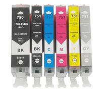 GSwReJ Compatible Ink Cartridge PGI750 CLI751 For Use With Series Printers MG5470 MG5670 MG6370 MG6470 MG6670 MG7170 MG7570(1set 6pcs)