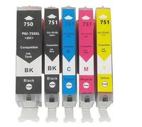GSwReJ Compatible Ink Cartridge PGI750 CLI751 For Use With Series Printers MG5470 MG5670 MG6370 MG6470 MG6670 MG7170 MG7570(1Set 5pcs)
