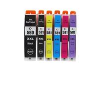 GSwReJ Compatible Ink Cartridge Set 6PCS For TS6150 TS6151 TS6250 TS6251 TS6350 TS6351 TS8150 PGI580 CLI581 580XXL 581XXL
