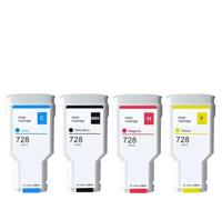 GSwReJ Compatible Ink Cartridge Set For DesignJet T730 T830 728 F9J68A F9J67A F9J66A 4 Cartridges