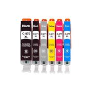 GSwReJ Compatible Ink Cartridge Set For PGI-870 And CLI-871 For MG5780 MG6880 MG7780 Printers PGI870XL CLI871XL 870XL 871XL Available In 1 2 3 Or 4 Pack(6COLOR 1SET)