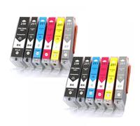 GSwReJ Compatible Ink Cartridge Set Of 6 Colors For Printers PGI250 PGI-250 CLI-251 For Models MG5420 MG5422 MG5520 MG5522 MG6420 IP7220 MX722 MX922 IX6820(2 SET 12PK)