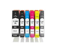 GSwReJ Compatible Ink Cartridges BCI-380XL BCI-381 Set For Printer Models 7530 TR8530 TS6130 TS6230 TS8130 TS8230 TR9530 Available In 1 2 3 Or 4 Pack(6COLOR 1SET)