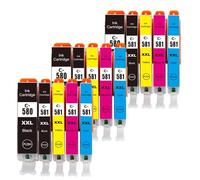 GSwReJ Compatible Ink Cartridges For 580 581 PGI-580 CLI-581 XXL For TS705 TR7550 TR8550 TS6150 TS6151 TS6250 TS6350 TS9550 TS9551C(15PK)